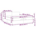 vidaXL Cadre de lit ottoman avec matelas gris clair 200x200 cm velours