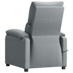 vidaXL Fauteuil de massage inclinable Gris clair Tissu