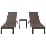 vidaXL Transat avec coussin 2 Pièces Marron 40 x 39 x 40.5cm polyrotin