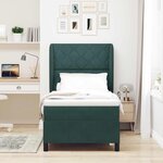 vidaXL Lit à ressorts avec matelas Vert foncé 200 x 100 cm Polyester