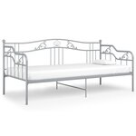 vidaXL Cadre de canapé-lit sans matelas gris métal 90x200 cm