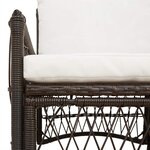 vidaXL Chaise de jardin avec coussin Marron 73 x 61 x 77 cm polyrotin