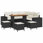 vidaXL Ensemble de canapé de jardin 9 Pièces Noir et Crème polyrotin