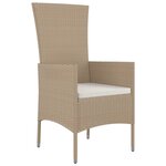 vidaXL Ensemble à manger de jardin et coussins 11 Pièces beige poly rotin