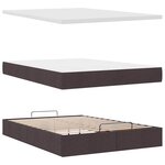 vidaXL Lit ottoman avec matelas et LED marron foncé 140x190 cm tissu