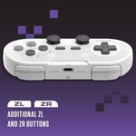 Manette Sans Fil - RetroBit Legacy 16 Grise - Switch, PC, Steam, Raspberry Pi, SNES, Android
