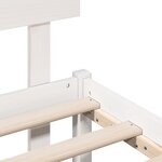 vidaXL Cadre de lit en bois de pin blanc Blanc Bois de pin massif