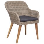 vidaXL Ensemble à manger de jardin 3 Pièces Marron