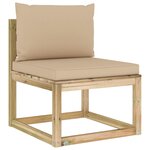 vidaXL Salon de jardin 7 Pièces avec coussins bois de pin imprégné