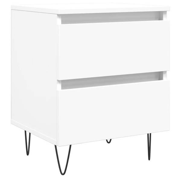 vidaXL Table de chevet Blanc 40x35x50 cm Bois d’ingénierie