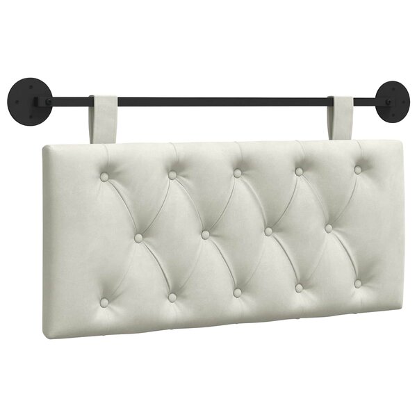 vidaXL Tête de lit suspendue Avec lumière LED Crème Velours
