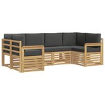 vidaXL Ensemble de canapés d'extérieur 5 pc Blanc et Anthracite