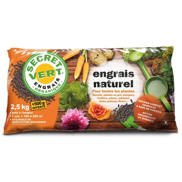 Engrais naturel bio pour toutes les plantes 2 5 kg + 500 g offerts