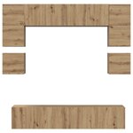 vidaXL Ensemble meuble TV 8 Pièces chêne artisanal 80 x 30 x 30 cm