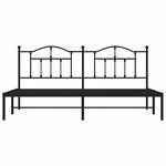 vidaXL Cadre de lit métal sans matelas avec tête de lit noir 200x200cm