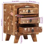 vidaXL Table de chevet 37x32x50 cm bois massif de récupération