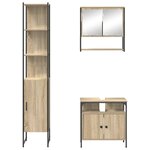 vidaXL Ensemble de mobilier de salle de bain 3 Pièces Chêne sonoma