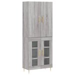 vidaXL Buffet haut Sonoma gris 69 5x34x180 cm Bois d'ingénierie