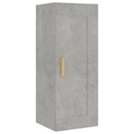 Vidaxl buffet haut gris béton 35x34x180 cm bois d'ingénierie
