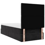 vidaXL Cadre de lit ottoman avec matelas noir 90x200 cm velours