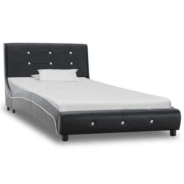 vidaXL Cadre de lit sans matelas noir similicuir 90x200 cm