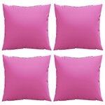 vidaXL Coussins décoratifs 4 Pièces Rose 40 x 40 cm tissu