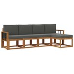 vidaXL Ensemble de canapés d'extérieur 5 pc Naturel et Anthracite