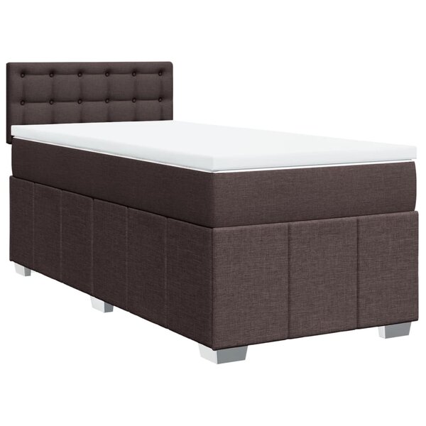 vidaXL Sommier à lattes de lit avec matelas Marron foncé 80x200 cm
