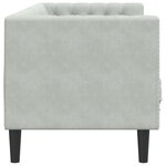 vidaXL Canapé Chesterfield avec traversins 3 places gris clair velours