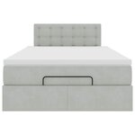 vidaXL Lit ottoman avec matelas gris clair 120x190 cm velours