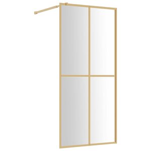 vidaXL Paroi de douche avec verre ESG transparent doré 100x195 cm