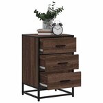 vidaXL Table de chevet chêne marron 40x34 5x60cm bois ingénierie métal