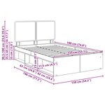 vidaXL Cadre de lit Chêne fumé 135 x 190 cm Pin massif