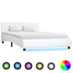 vidaXL Cadre de lit avec LED sans matelas blanc 120x200 cm