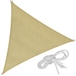 Tectake Voile d'ombrage triangulaire, beige - 500 x 500 x 500 cm