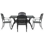 vidaXL Ensemble de salle à manger de jardin 5 pièces en aluminium coulé noir