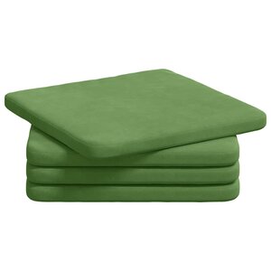 vidaXL Coussins de siège 4 Pièces Vert clair 40 x 40 x 3 cm Velours