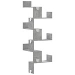 vidaXL Étagère murale d'angle gris béton 45x45x147cm bois d'ingénierie