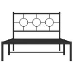 vidaXL Cadre de lit métal avec tête de lit noir 107x203 cm