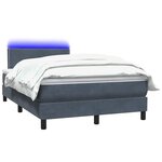 vidaXL Sommier à lattes de lit et matelas et LED gris foncé 120x220cm velours