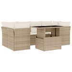 vidaXL Salon de jardin avec coussins 7 Pièces beige résine tressée