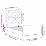 vidaXL Cadre de lit Bleu foncé 90x190 cm Velours