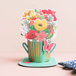 Carte pop up 3d - bouquet de fleurs - draeger paris
