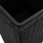 vidaXL Lits surélevés de jardin 3 Pièces Résine tressée Noir