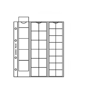 Feuilles numismatiques Karat pour 33 monnaies divers diamètres. Intercalaires - Rouge