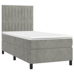 vidaXL Sommier à lattes de lit matelas LED Gris clair 90x190cm Velours
