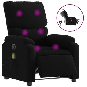 vidaXL Fauteuil de massage inclinable électrique Noir Tissu