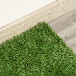 Gazon synthétique artificiel moquette extérieure dim. 4L x 1l m herbes hautes denses 2 cm vert