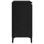 Buffet vidaXL Chêne noir Bois de chêne massif  Acier enduit de poudre