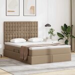 vidaXL Lit avec rangement et LED Cappuccino 140 x 200 cm Simili cuir